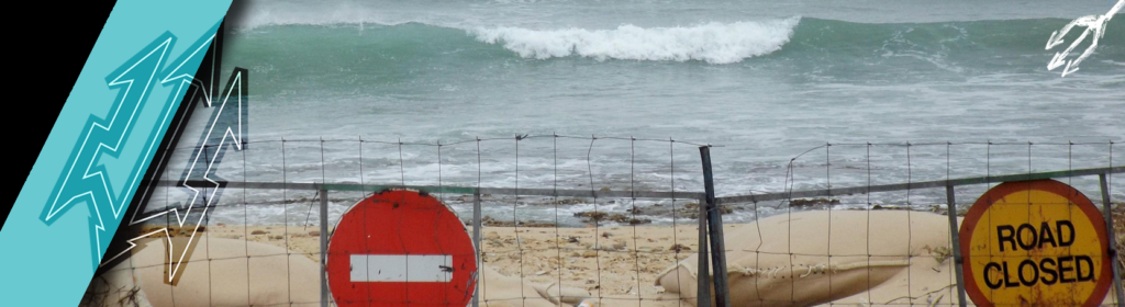 Beach closed.