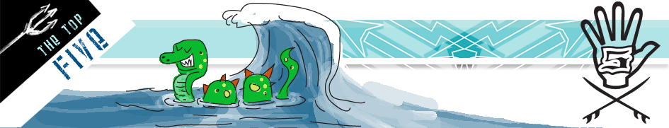 LOch Ness monster surfing