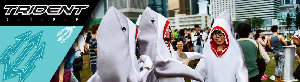 Shark cosplayers.